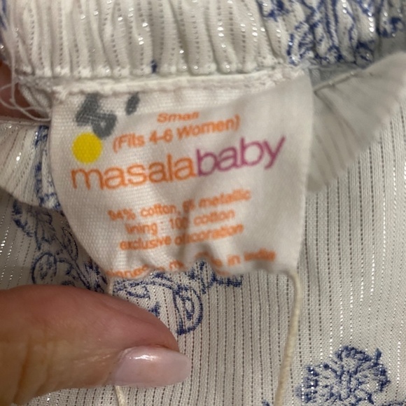 Masalababy New Floral Maxi Sundress w/ Metallic Threading in Blue & White - Picture 8 of 15